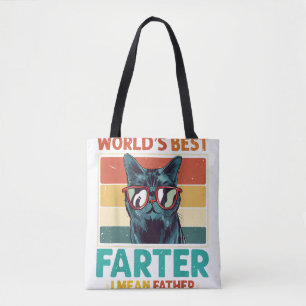 Worlds Best Farter I Mean Father t shirt Best Cat Tote Bag
