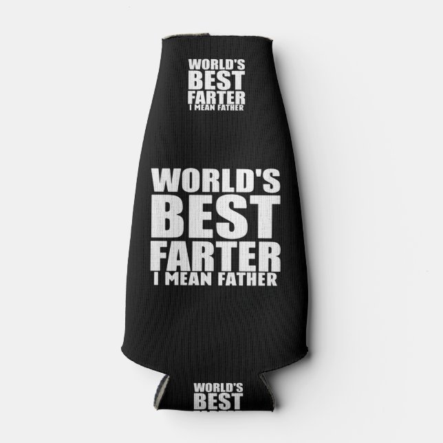 World's Best Father Gift For Dad Bottle Cooler (Front)