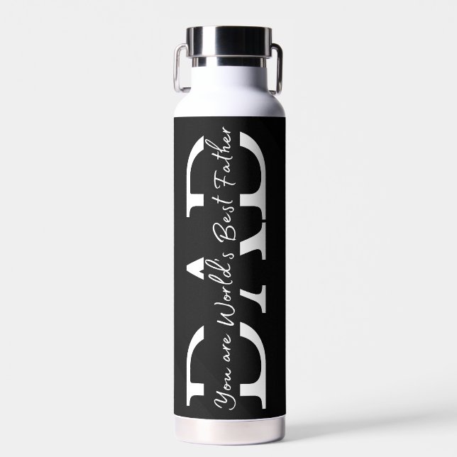 Worlds best father water bottle (Front)
