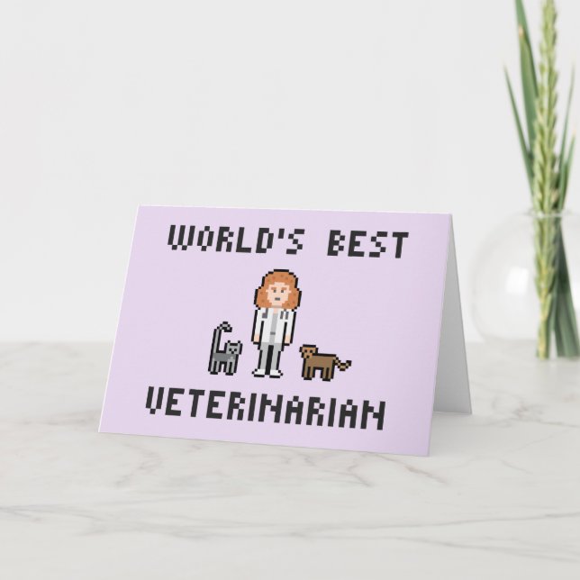 World's Best Female Veterinarian Greeting Card (Front)