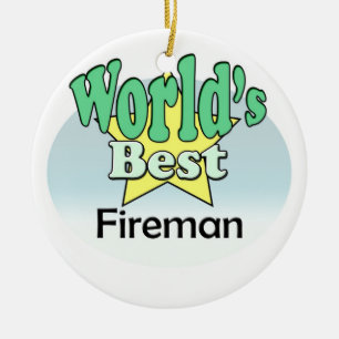 World's best Fireman Ceramic Tree Decoration