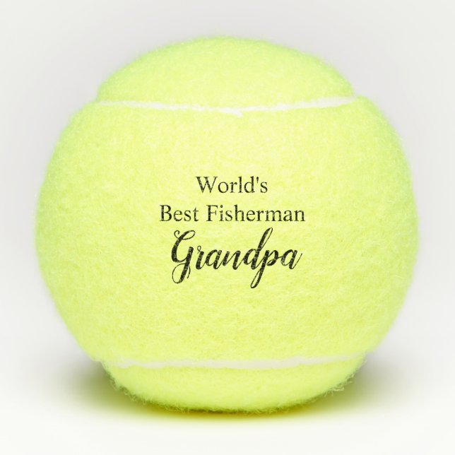 World's Best Fisherman Grandpa Tennis Balls (Front)