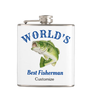 World's Best Fisherman Vinyl Wrapped Flask