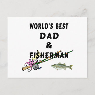 Worlds Best Fishing Dad Postcard