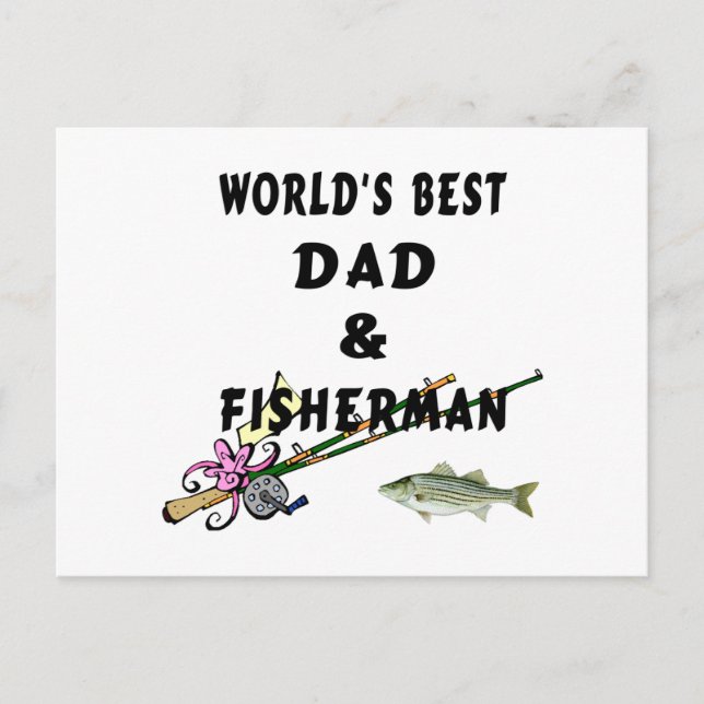 Worlds Best Fishing Dad Postcard (Front)