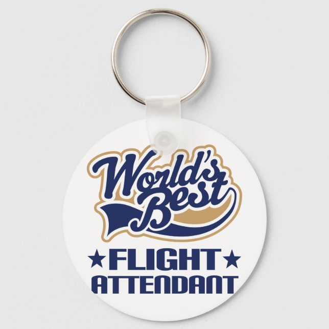 Worlds Best Flight Attendant Key Ring (Front)