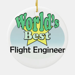 World's best Flight Engineer Ceramic Tree Decoration