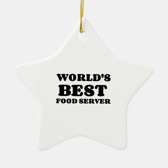 WORLD'S BEST FOOD SERVER CERAMIC TREE DECORATION (Front)