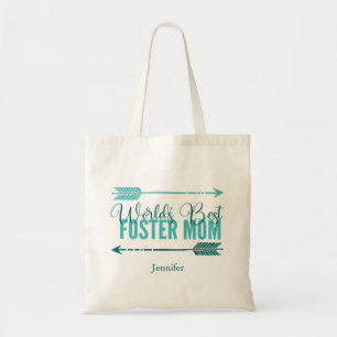 World's Best Foster Mum Cute Personalised Gift Tote Bag