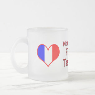 World's Best French Teacher Frosted Glass Coffee Mug