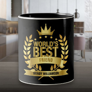 World's Best Friend Fun Gold Black Two-Tone Coffee Mug