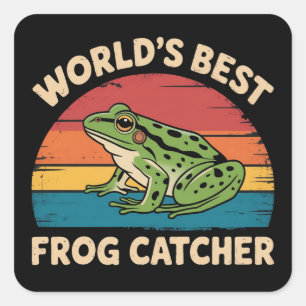 World's Best Frog Catcher Funny Meme Sarcastic Square Sticker