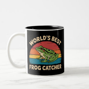 World's Best Frog Catcher Funny Meme Sarcastic Two-Tone Coffee Mug