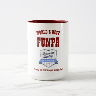 Worlds Best FUNPA - Like Grandpa But Cooler - Gift Two-Tone Coffee Mug