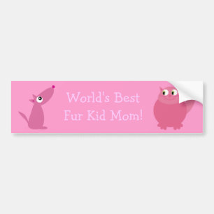 World's Best Fur Kid Mum! Bumper Sticker
