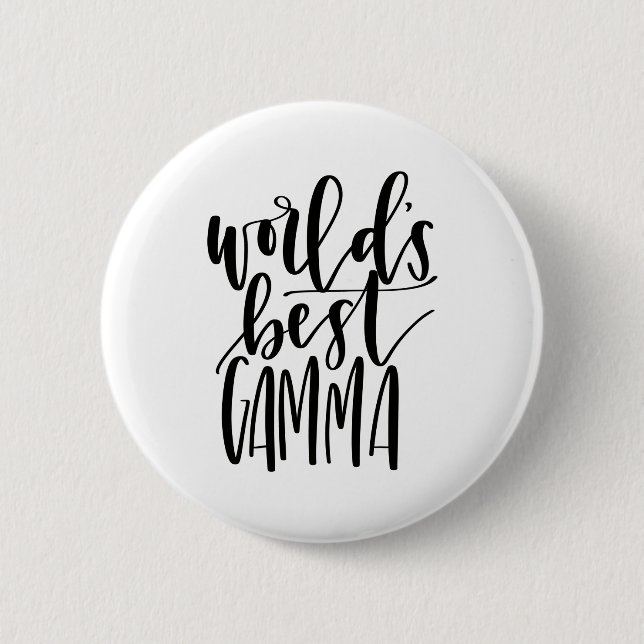 World's Best Gamma Calligraphy Button (Front)