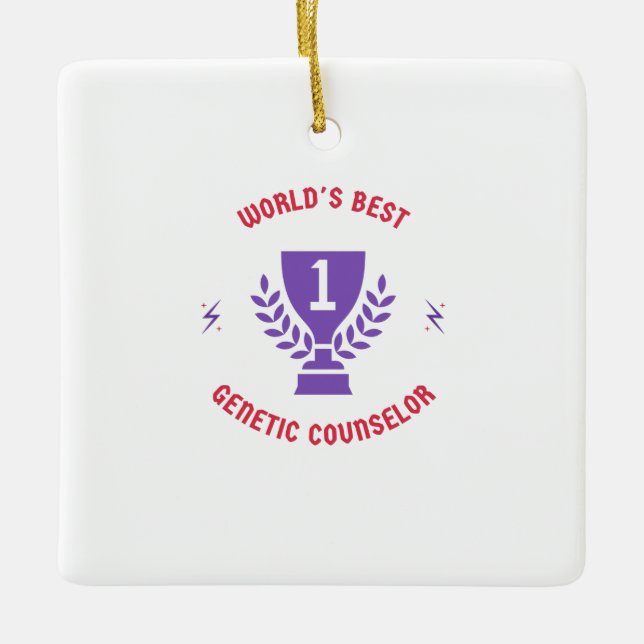 World's best genetic counsellor ceramic ornament (Front)