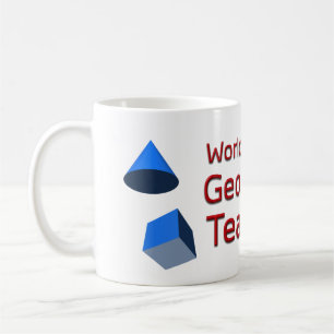 World's Best Geometry Teacher with 3D Shapes Coffee Mug