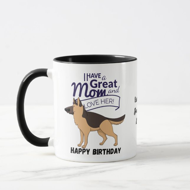 World's BEST GERMAN SHEPHERD DOG MOM Personalised Mug (Left)