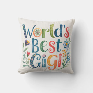World's BEST GIGI Grandma Gift Birthday Christmas Cushion