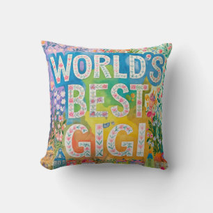 World's BEST GIGI Grandma Gift Birthday Christmas Cushion