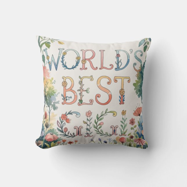World's BEST GIGI Grandma Gift Birthday Christmas  Cushion (Front)