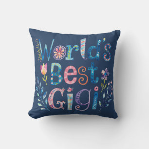 World's BEST GIGI Grandma Gift Birthday Christmas Cushion