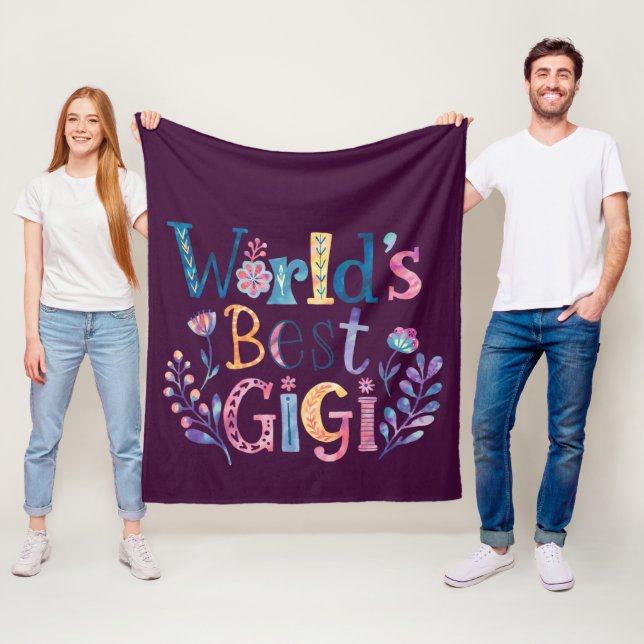 World's BEST GIGI Grandma Gift Birthday Christmas  Fleece Blanket (In Situ)