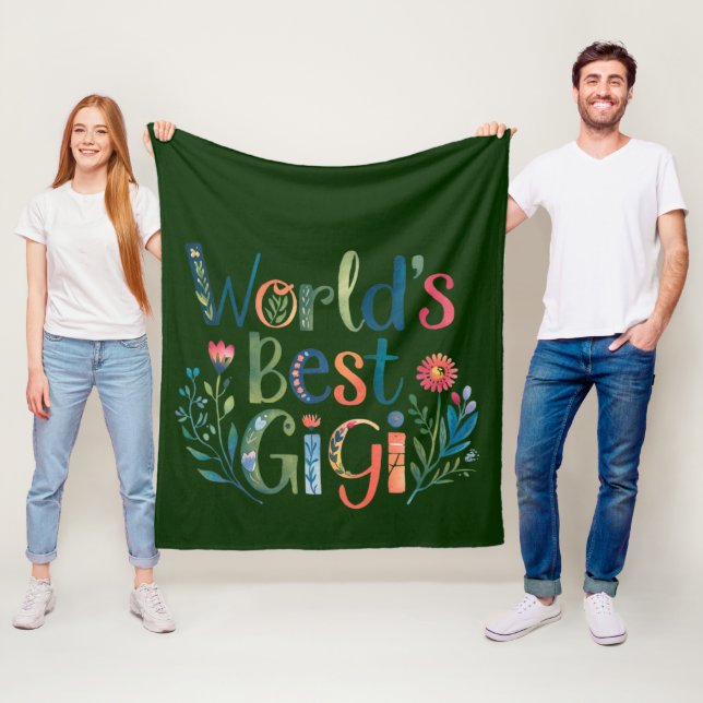 World's BEST GIGI Grandma Gift Birthday Christmas  Fleece Blanket (In Situ)
