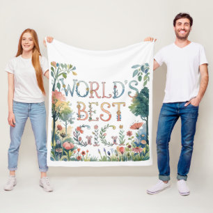 World's BEST GIGI Grandma Gift Birthday Christmas  Fleece Blanket