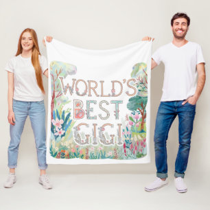 World's BEST GIGI Grandma Gift Birthday Christmas  Fleece Blanket