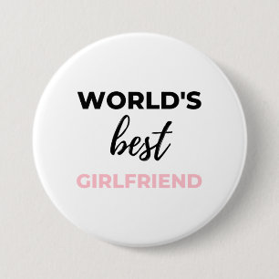 World's Best Girlfriend Black 7.5 Cm Round Badge