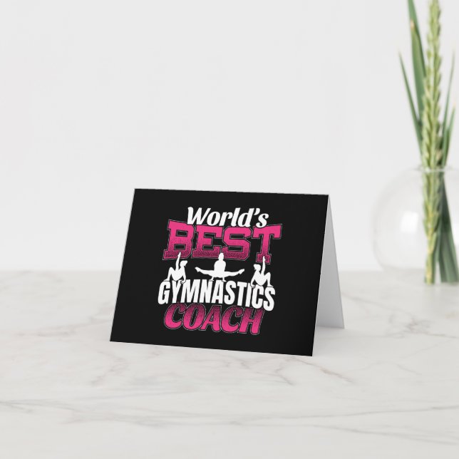 World's Best Girls Gymnastics Coach Card (Front)