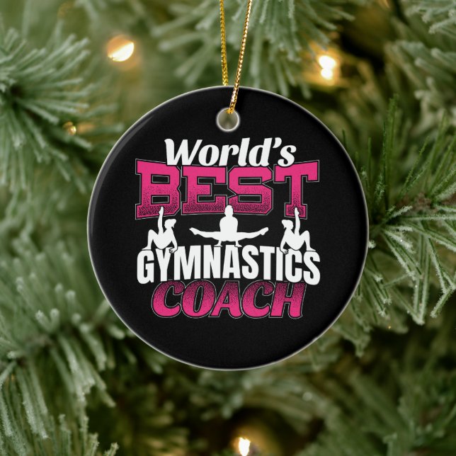 World's Best Girls Gymnastics Coach Ceramic Tree Decoration (Tree)