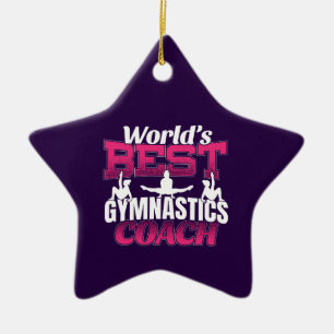 World's Best Girls Gymnastics Coach Ceramic Tree Decoration