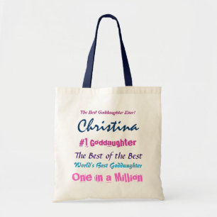World's Best Goddaughter Blue Pink Purple Tote Bag