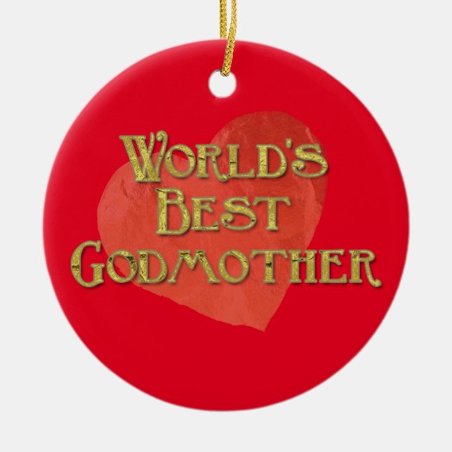 World's Best Godmother Ceramic Tree Decoration (Front)