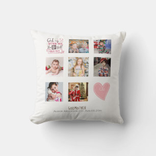 Worlds Best Godmother Cute Photo Collage Throw Pil Cushion