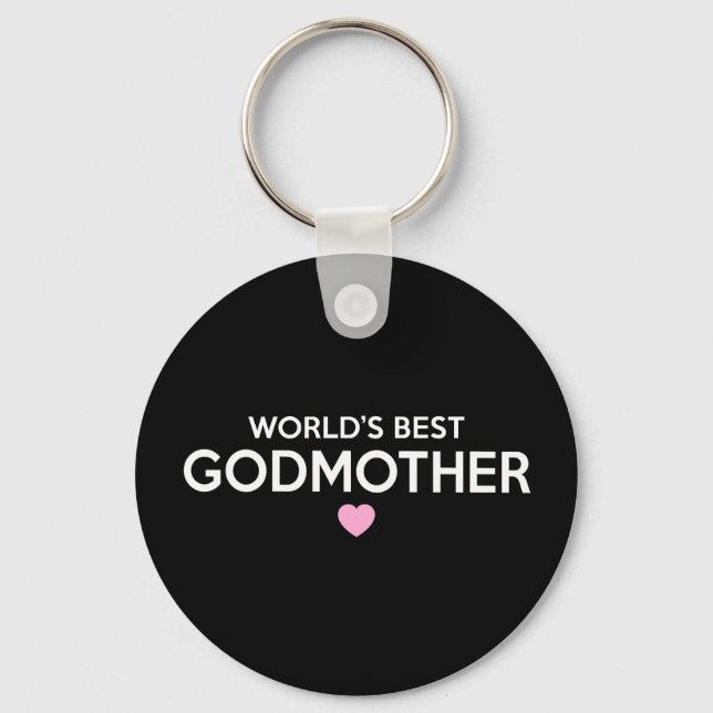 World's Best Godmother Print Key Ring (Front)
