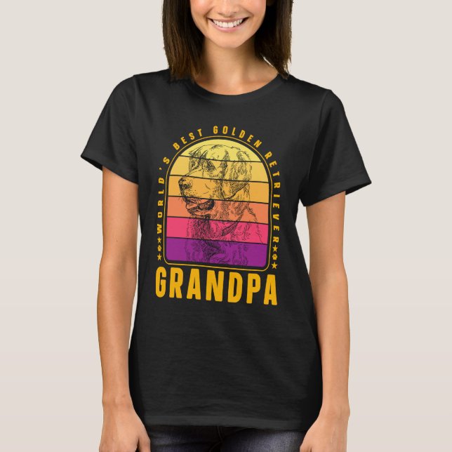 World's best Golden Retriever Grandpa Dog  Saying T-Shirt (Front)
