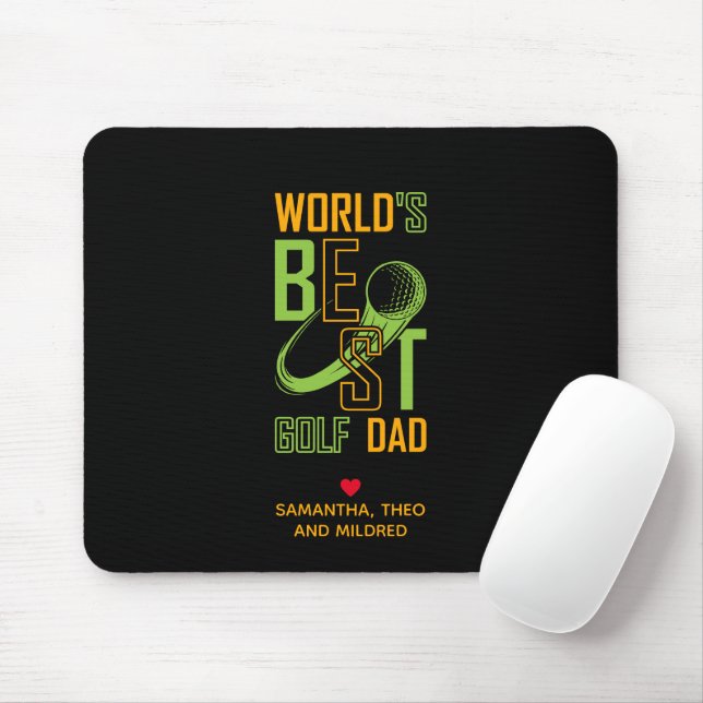 World's Best Golf  Dad | Dad Gifts Mouse Mat (With Mouse)