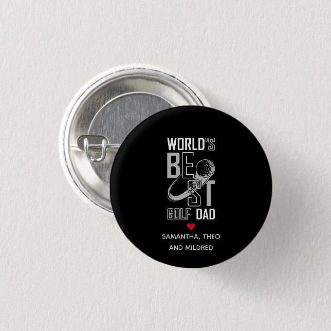 World's Best Golf Dad – Funny & Thoughtful Gift 3 Cm Round Badge (Front & Back)