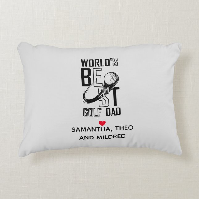 World's Best Golf Dad – Funny & Thoughtful Gift Decorative Cushion (Front)