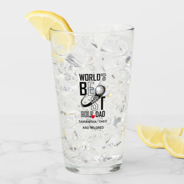 World's Best Golf Dad – Funny & Thoughtful Gift Glass (Front Ice)