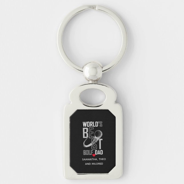 World's Best Golf Dad – Funny & Thoughtful Gift Key Ring (Front)