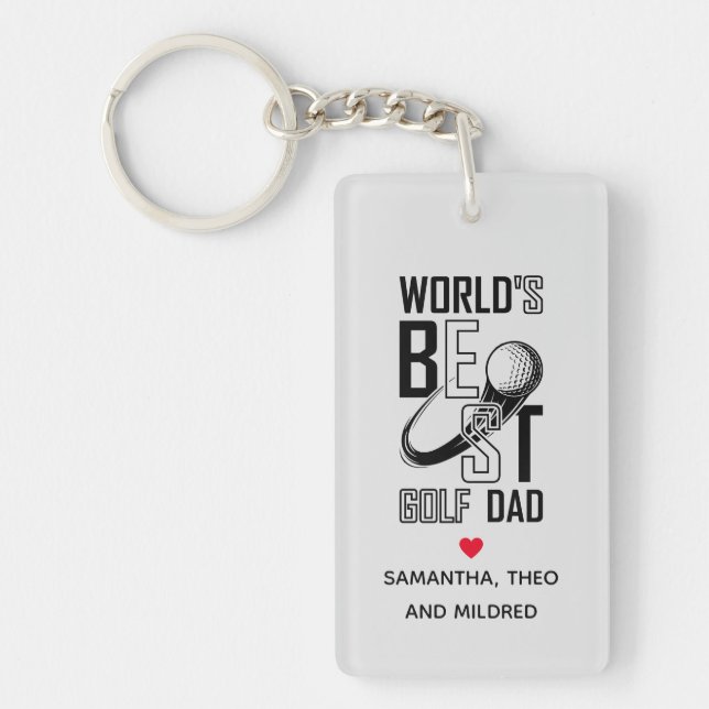 World's Best Golf Dad – Funny & Thoughtful Gift Key Ring (Front)