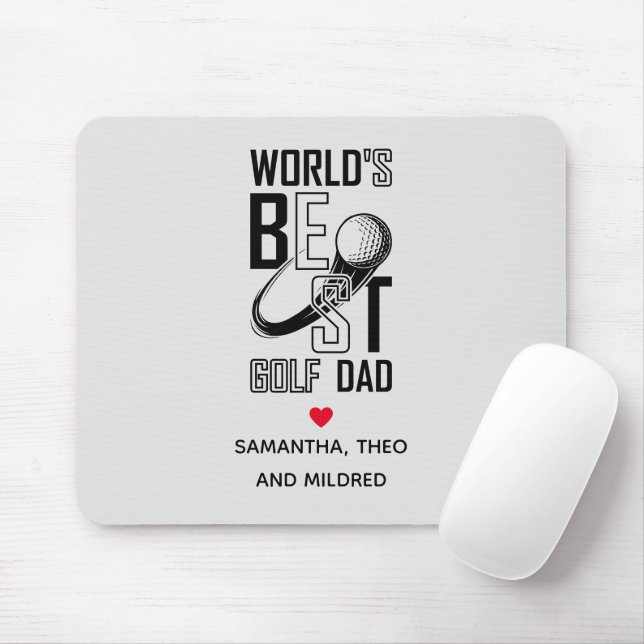 World's Best Golf Dad – Funny & Thoughtful Gift Mouse Mat (With Mouse)
