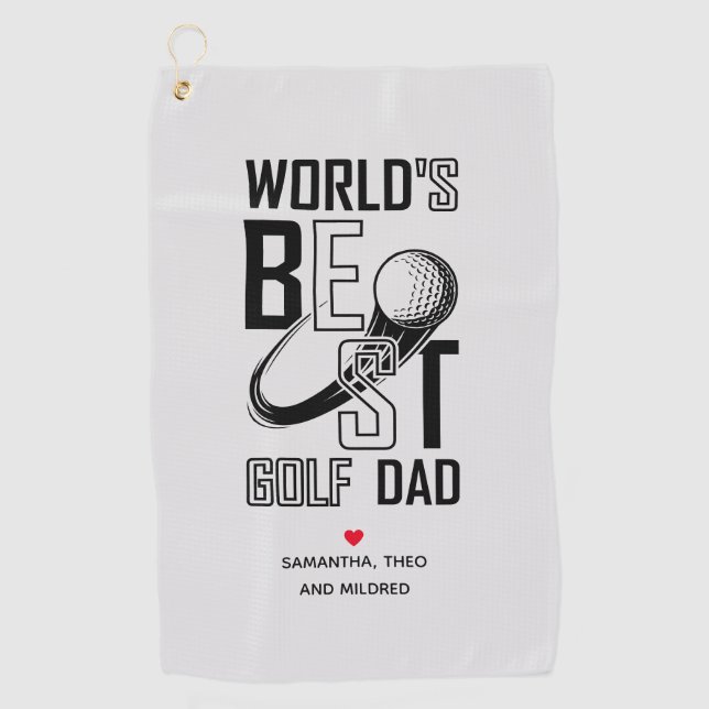 World's Best Golf Dad – Funny & Thoughtful Gift Towel (Front)