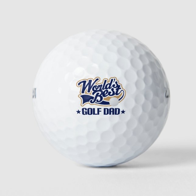 Worlds Best Golf Dad Gift Golf Balls (Front)