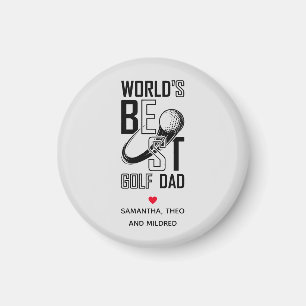 World's Best Golf Dad White Dad Gifts Magnet